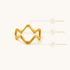 Gold Double Wave Ring