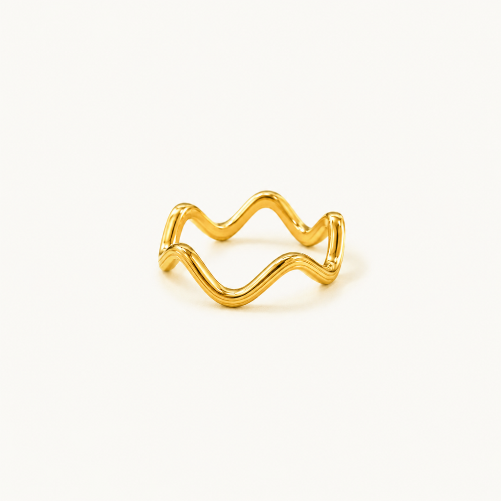 Gold Double Wave Ring