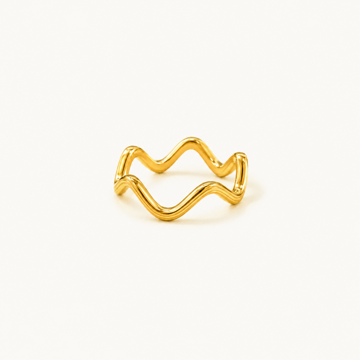 Gold Double Wave Ring