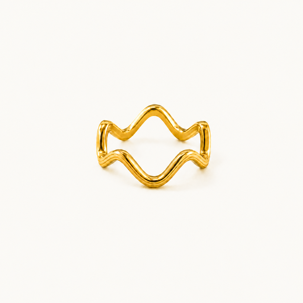 Gold Double Wave Ring
