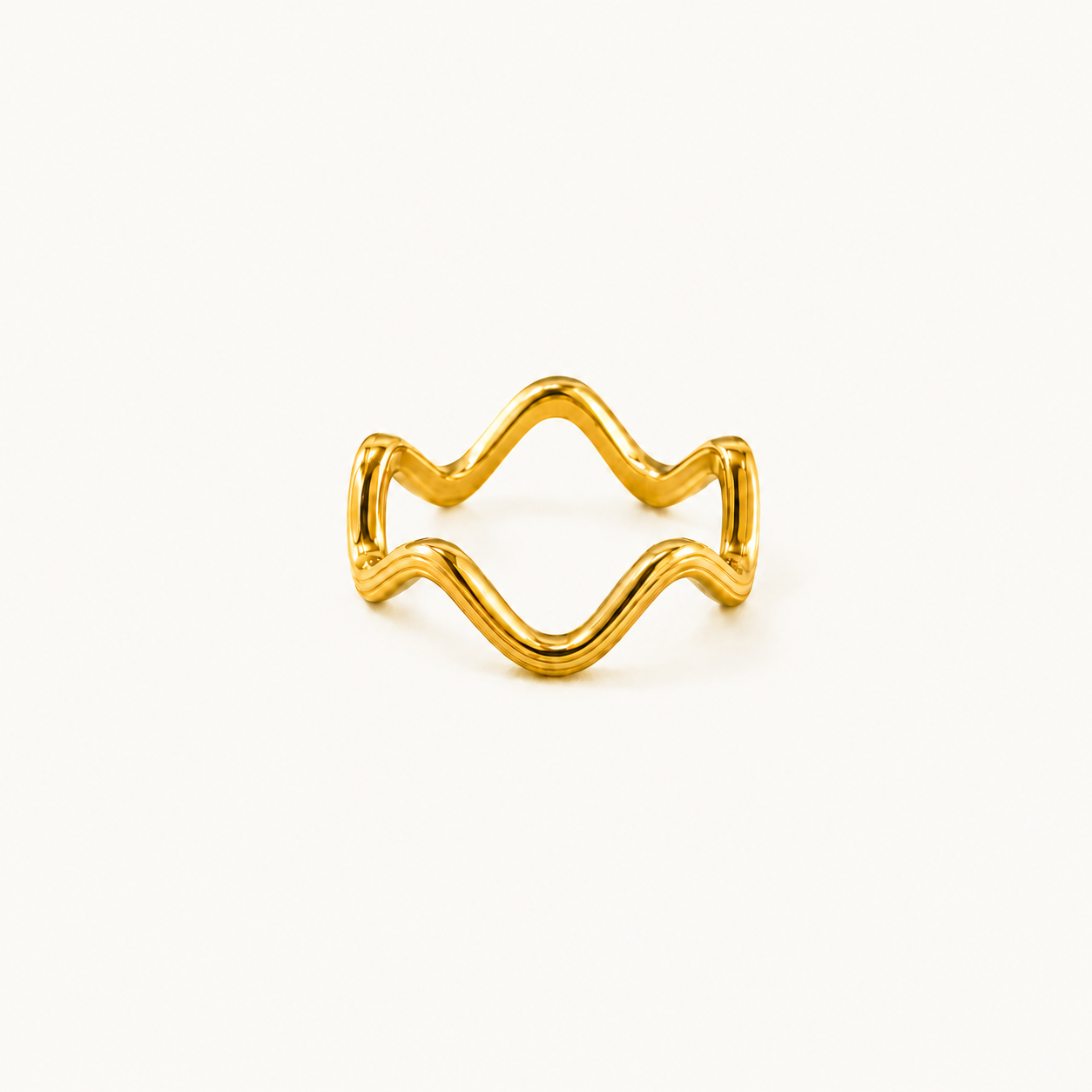 Gold Double Wave Ring
