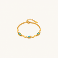 Gold Turquoise Baguette Chain Bracelet